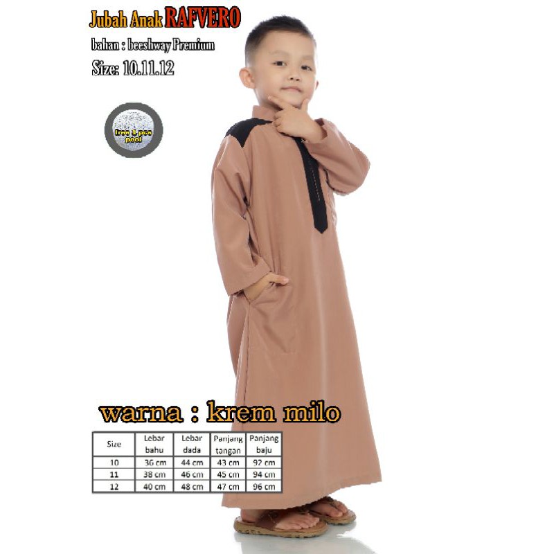 Jubah Anak Rafvero usia 10 sampai 12 tahun - RAFVERO ORIGINAL