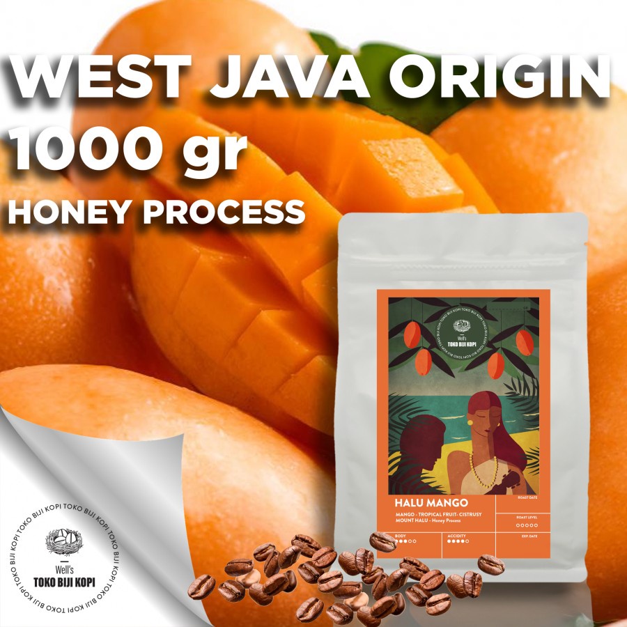 

BIJI KOPI / ROASTED BEAN ARABIKA HALU MANGO - 1 KG - BIJI
