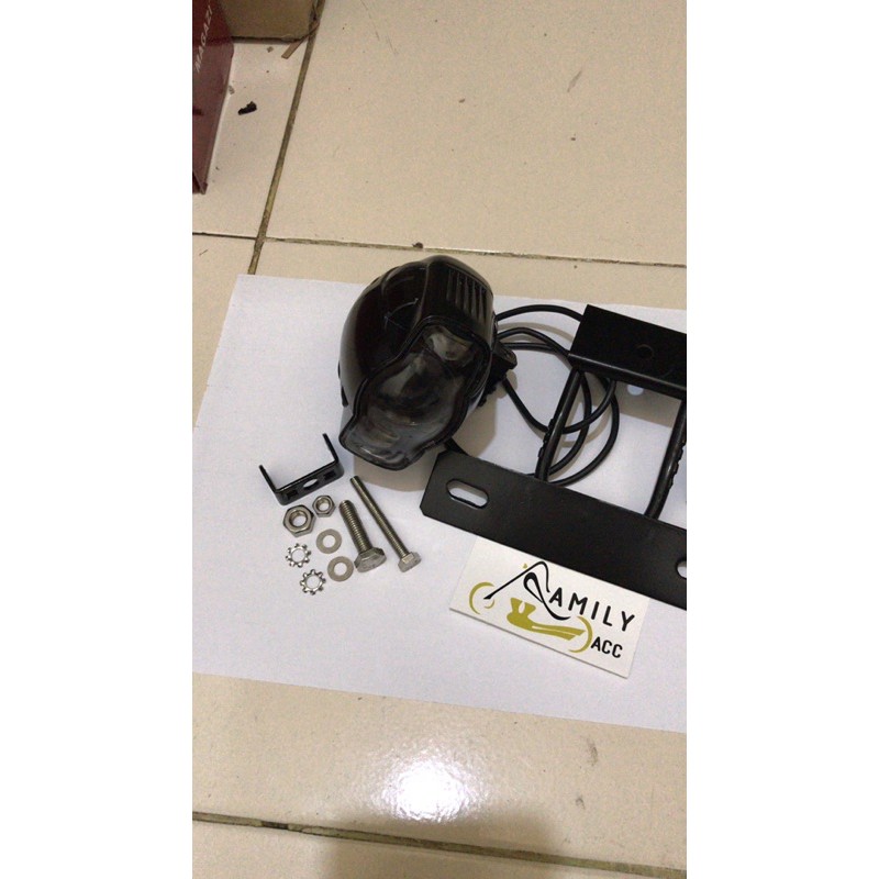 Breket Lampu Plat Nomor Rx King + Lampu Tembak Sorot LED E03C plus Charger Hp Waterproof Rx King New