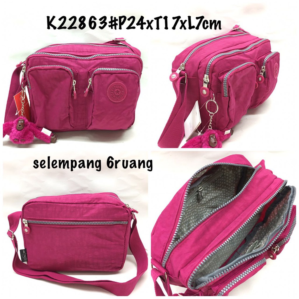 TAS SELEMPANG KIPLING K22863#6 RUANG#IMPORT QUALITY