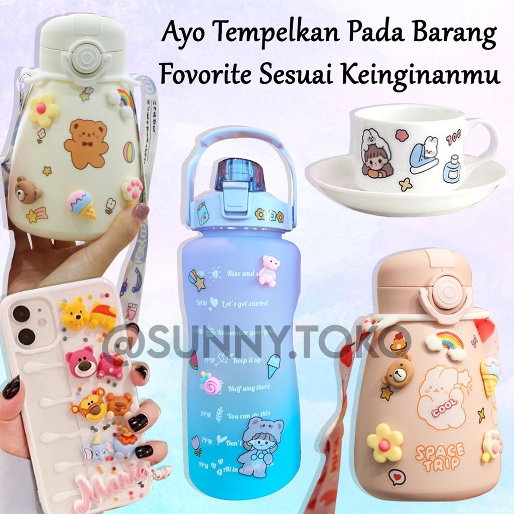 Aesthtic Cute Botol Air Minum Anak Sticker Laptop Stiker Diary Random Sticker Lucu