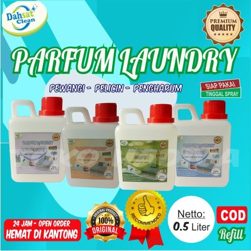 [COD] PREMIUM Parfum Laundry Dahsat Clean 0.5 Liter - wanginya tahan lama - pelicin dan pengharum pakaian baju anti apek anti jamur - Pewangi Pakaian