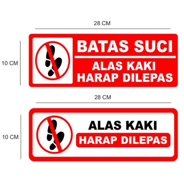 HARGA PROMO STIKER STICKER VYNIL HIMBAUAN BATAS SUCI ALAS KAKI HARAP