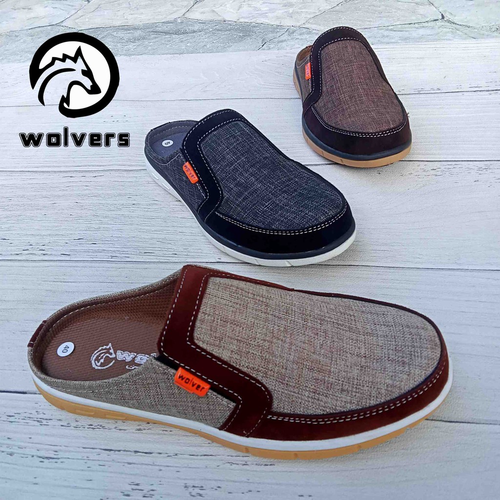 WOLVERS Sepatu Kasual Pria Slip on Slop Murah Terbaru Original Anti Selip