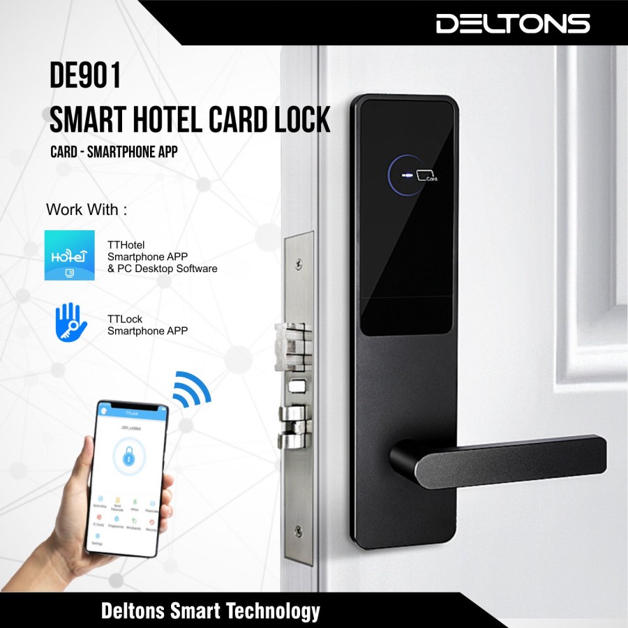 Smart Hotel Door Lock Card Lock Kunci Pintu Kost Apartement Digital - TTLock