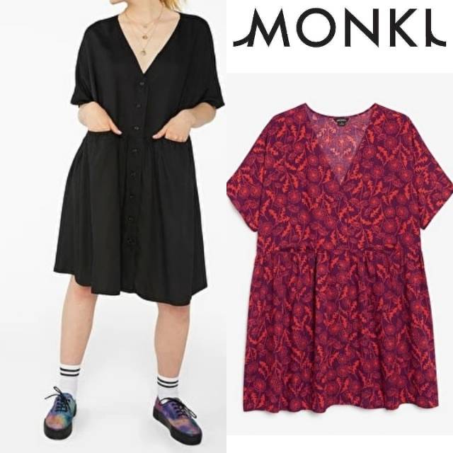 monki buttoned wrap dress