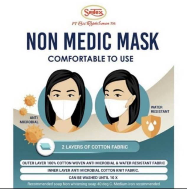 MASKER KAIN SRITEX ORIGINAL MASKER ANTI VIRUS CORONA ANTI MICROBIAL