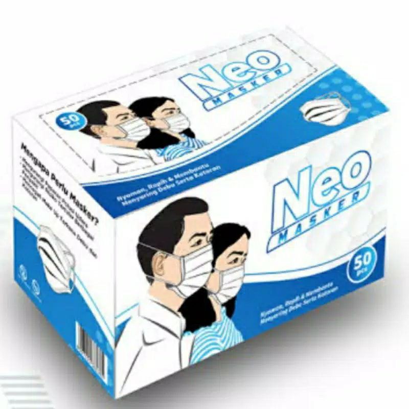 (ECER) Masker Medis 3Ply Bedah Neo Health Earloop &amp; Headloop / Disposable