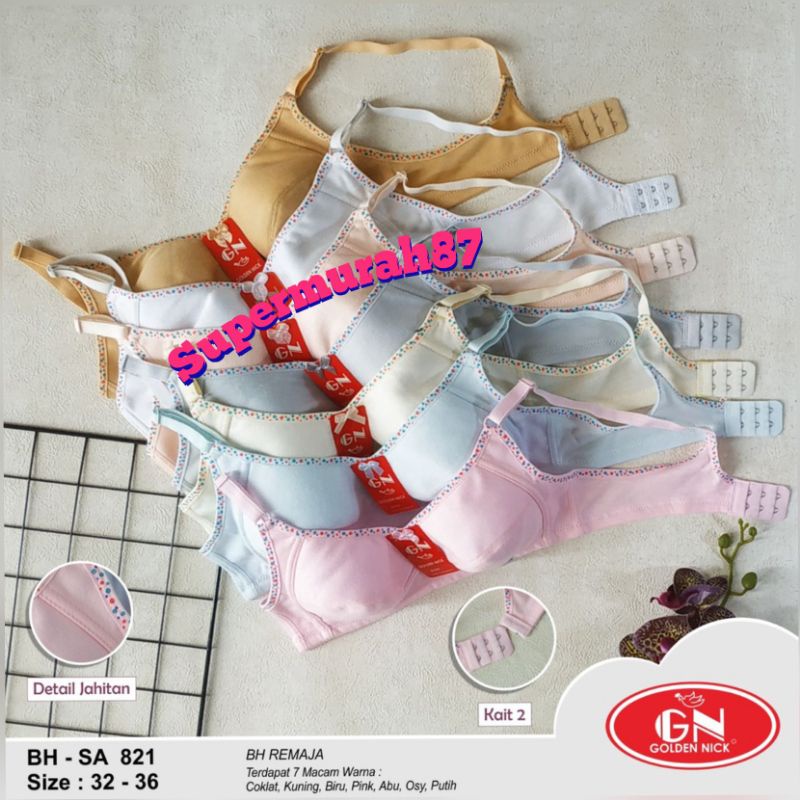 Golden Nick - Bh Remaja Bh Anak Sekolah Bh Pelajar BH PUTIH Bh Katun Kait 2 BH SA 308 SA 821