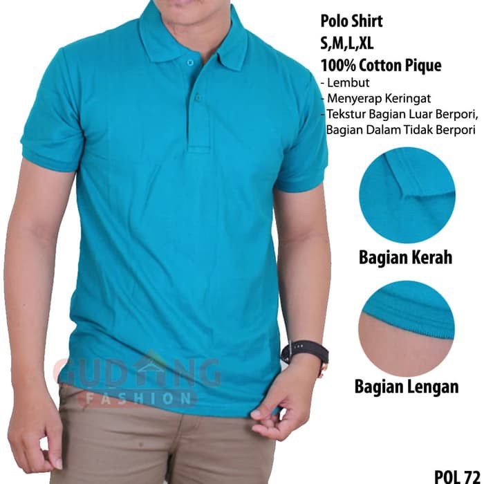 Kaos Polos Kerah Tosca Tua 100 Cotton Pique  POL 72  Hijau Tosca M