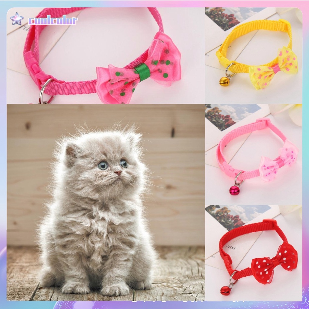 【Ready stock&amp;COD】Ikatan Simpul Kalung Bell Kerah Kucing / Safety Buckle Bell Strap Adjustable Pet Cat Dog Puppy Glossy Reflective Collar fashion murah modis