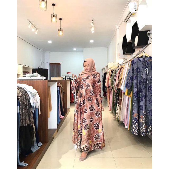 gamis motif bunga jumbo