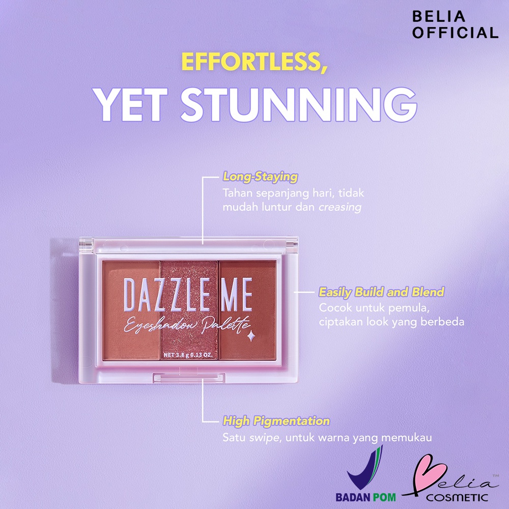 ❤ BELIA ❤ DAZZLE ME Cutie Pie Eyeshadow Palette 3 Colors | Eye Shadow | Riasan Mata | BPOM