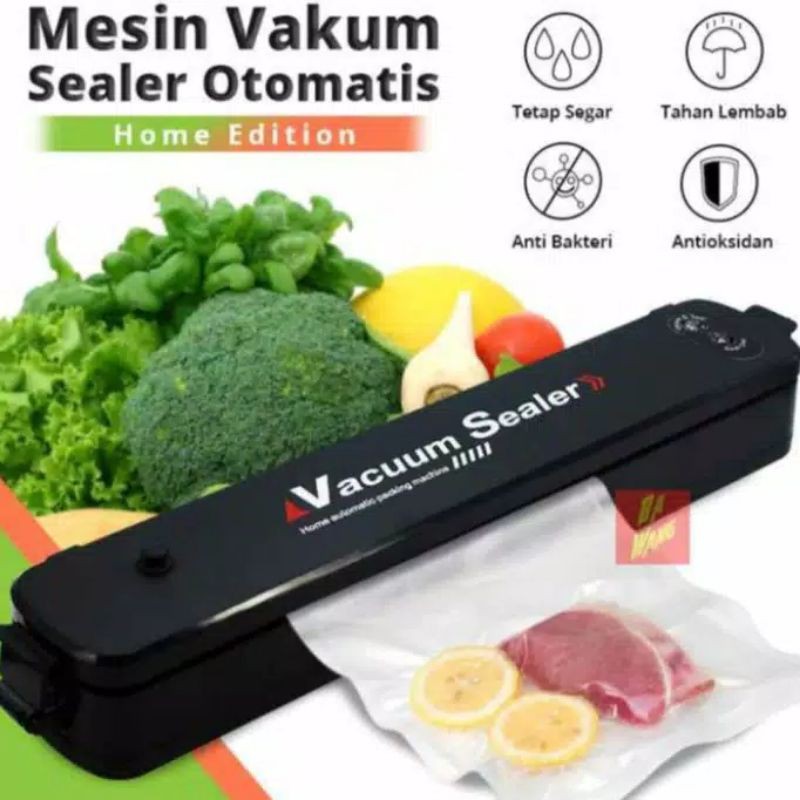 Mesin Vacum Sealer Otomatis / Vacumm Makanan Embossed JAU KANG Portable