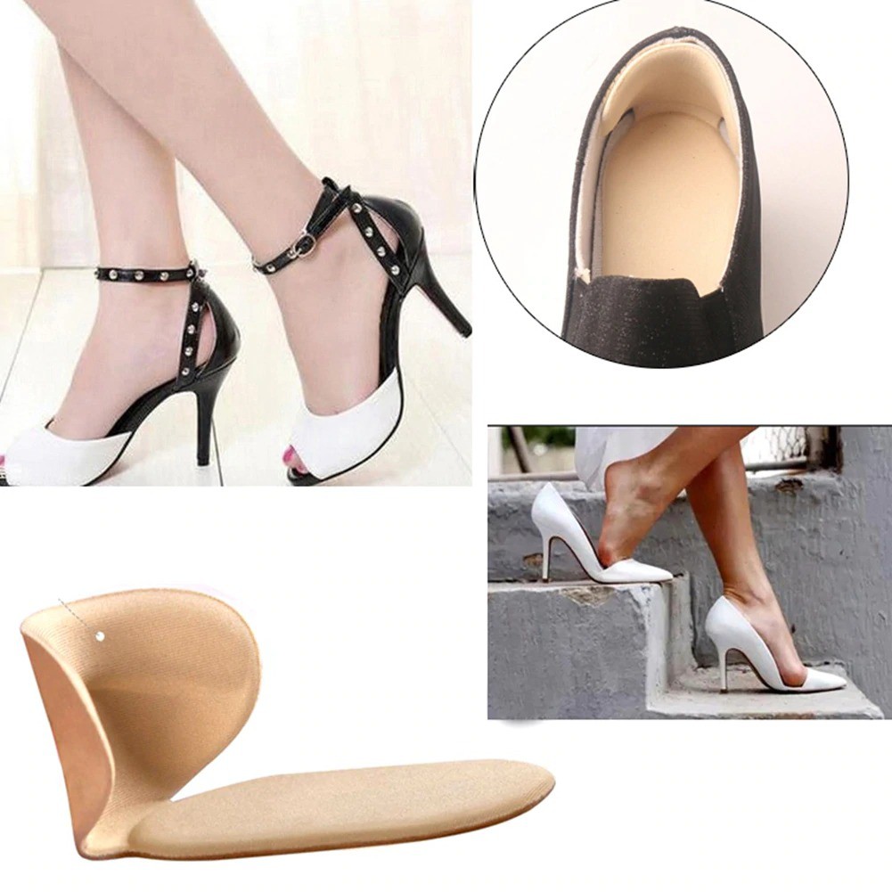 Bantalan Tumit Sepatu Empuk Anti Nyeri Shoe Pad 4D T-Shape Insole Alas Kaki Sepatu Heel Liner Grip