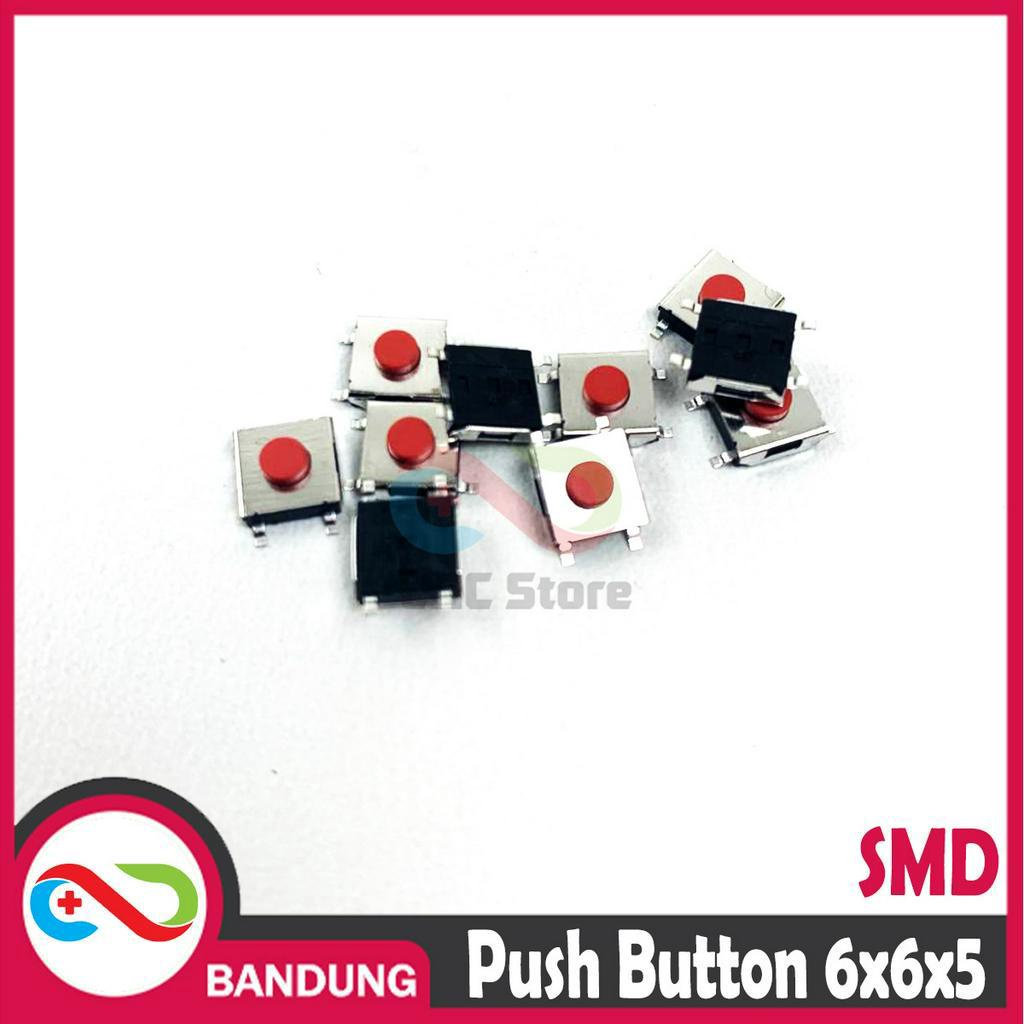 TACTILE SWITCH PUSH BUTTON 6X6X5MM RED MERAH SMD