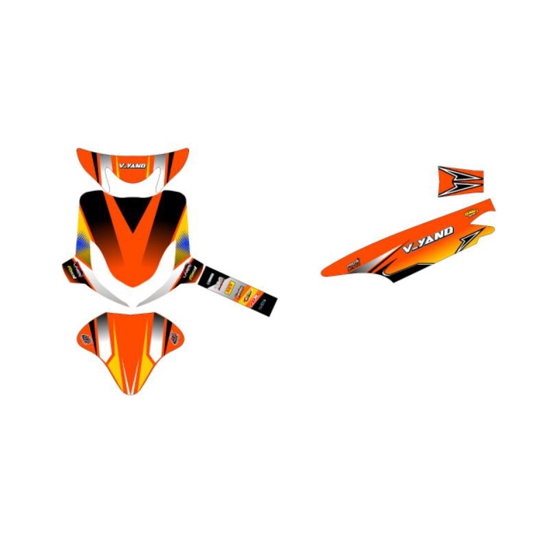 Dekal sticker motor mio Sporty orange keren
