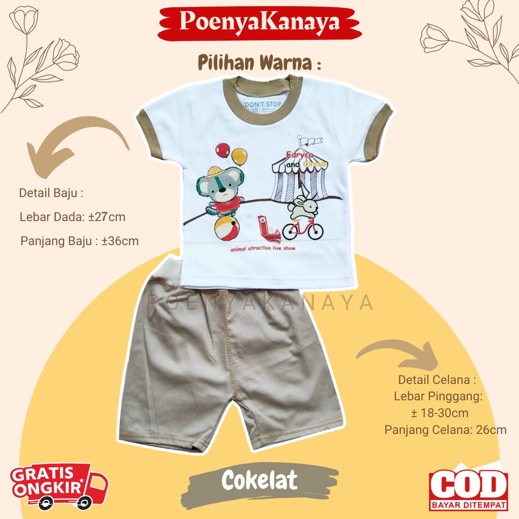 Setelan Baju Bayi Pendek Laki - Laki CIRCUS Don't Stop 3-12 Bulan STL58