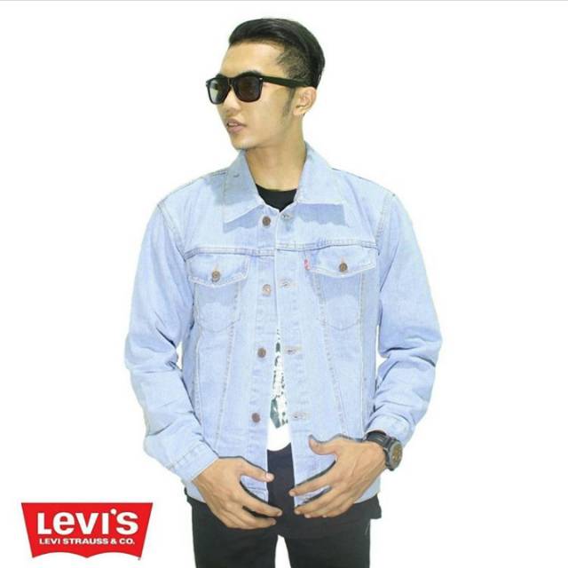 Jaket jeans EYIPZ cowok panjang bioblitz birumuda Jaket jeans EYIPZ cowok panjang bioblitz birumuda