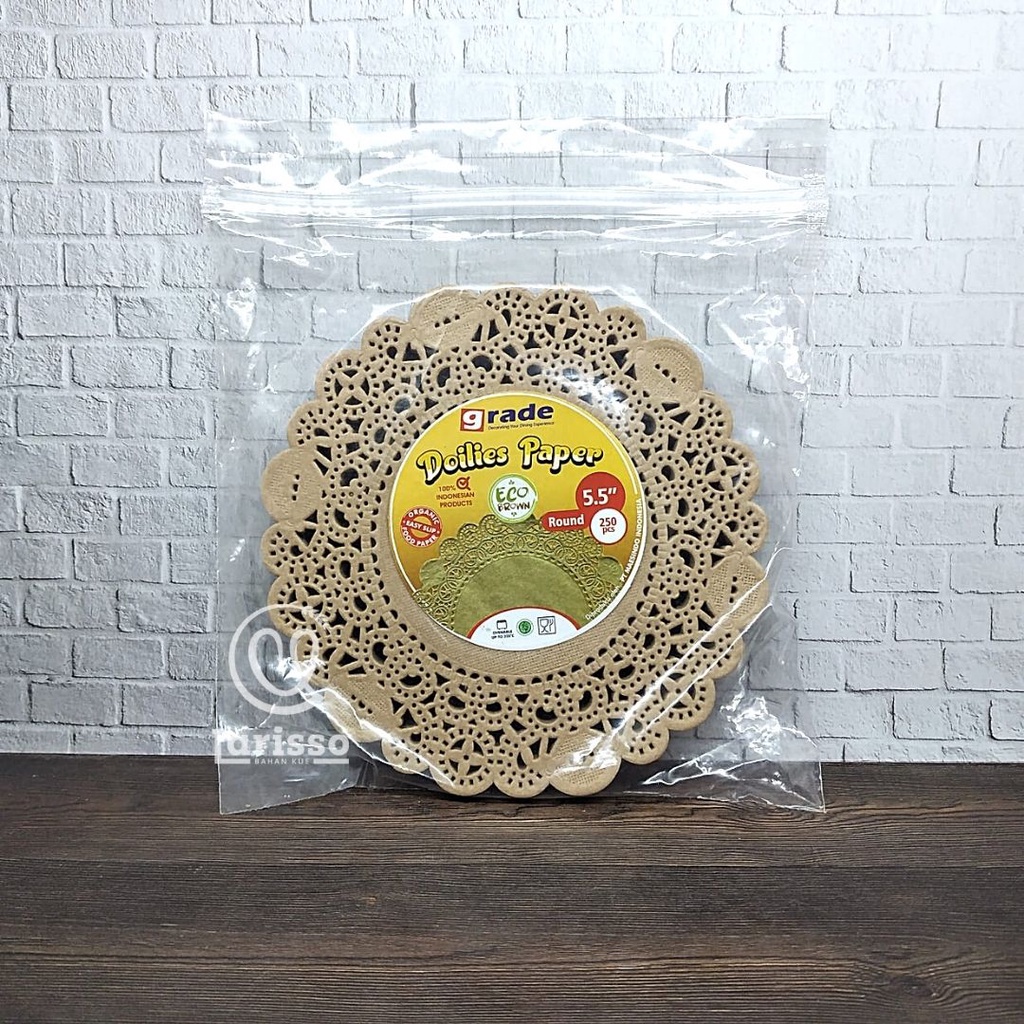 

GRADE DOILIES PAPER ROUND BROWN UK=5,5