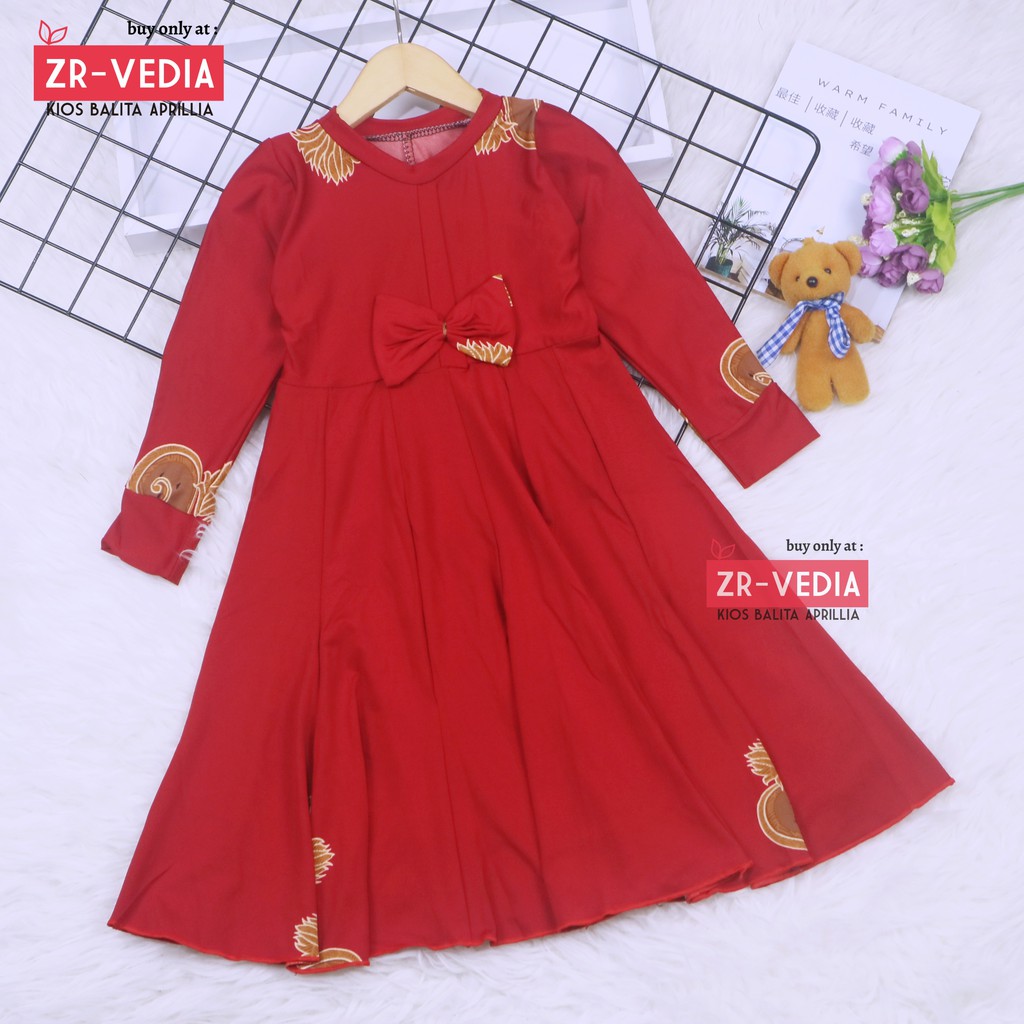 Gamis Pita Uk 2-3 Tahun / Gamis Anak Baju Dress Muslim Ngaji Murah Lengan Panjang Perempuan Cewek