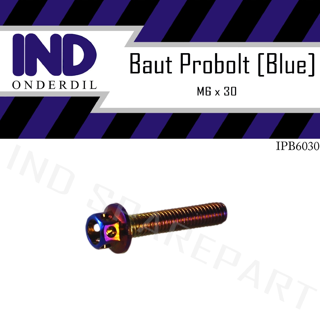 Baut-Baud Probolt-Pro Bolt Biru-Blue M6x30-6x30-6 x 30 Kunci 8-K8