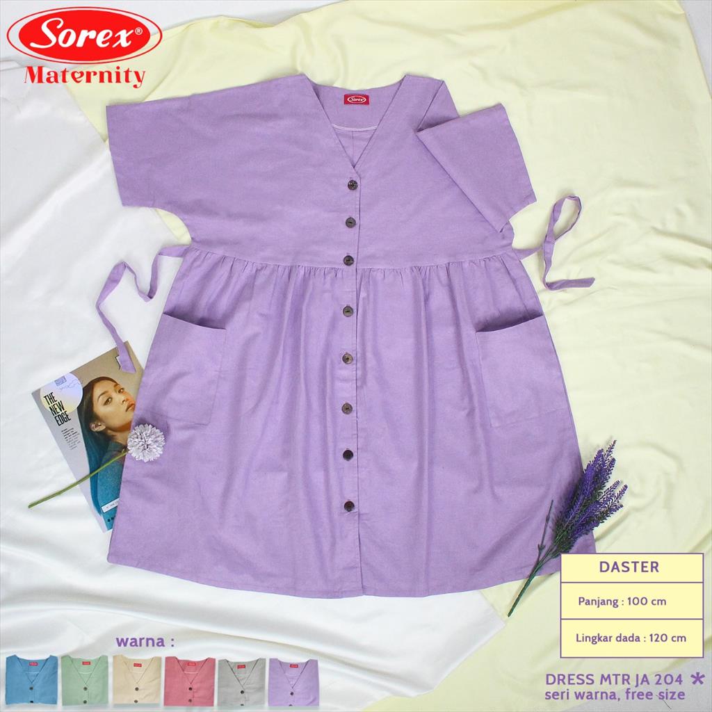 SOREX (1pcs) Dress Maternity / Daster Untuk Ibu Hamil Kantor Dan Menyusui Katun Freesize JA 202 JA 204