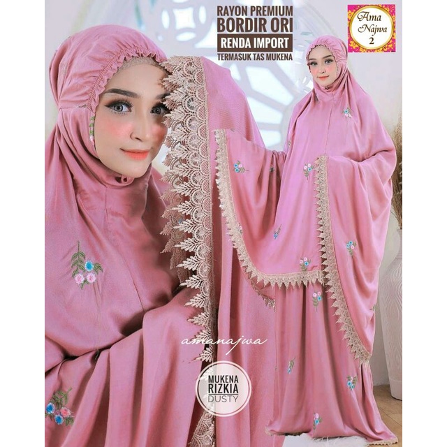 MUKENA RIZKIA /MUKENA RAYON PREMIUM /MUKENA BORDIR/MUKENA RENDA