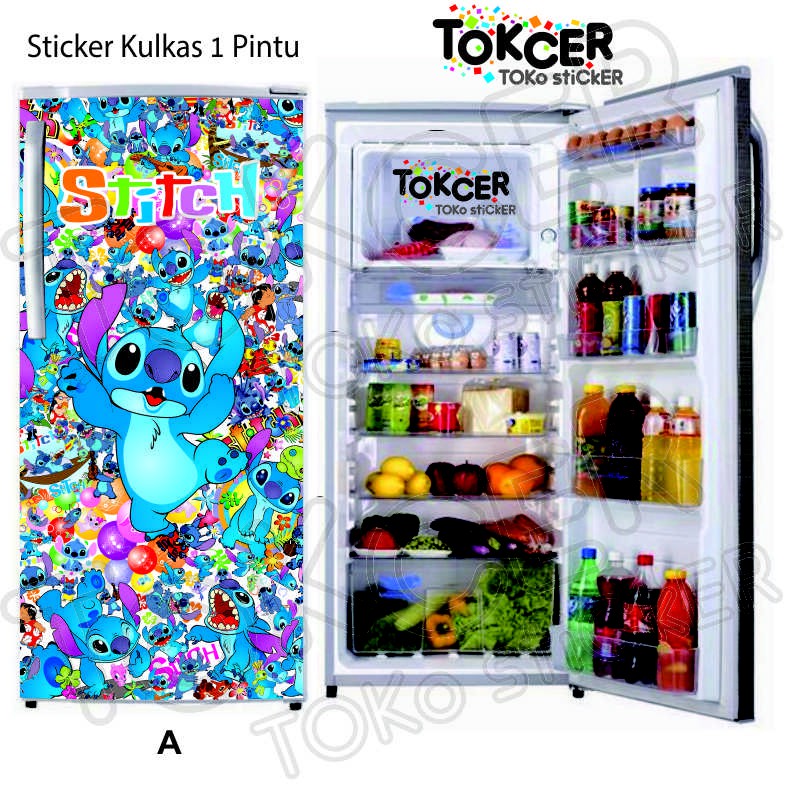 Sticker Kulkas 1 Pintu  dan 2 Pintu STITCH