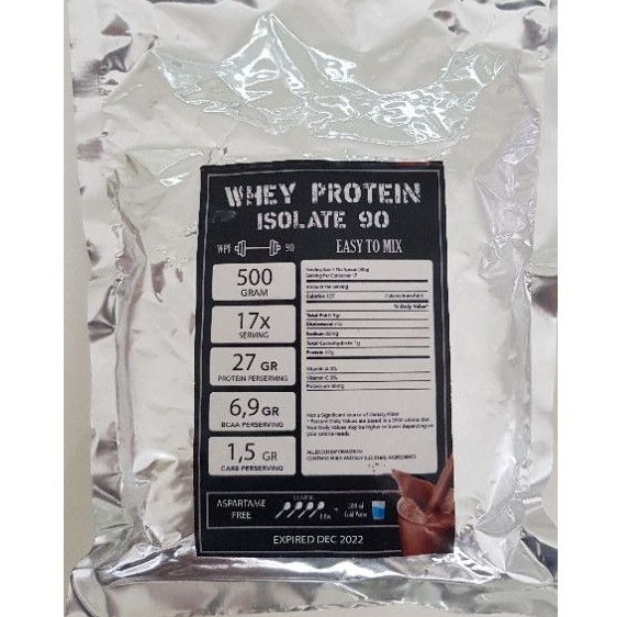 Whey Protein Isolate WPI 90 rasa Coklat 500 gram whey protein terbaik