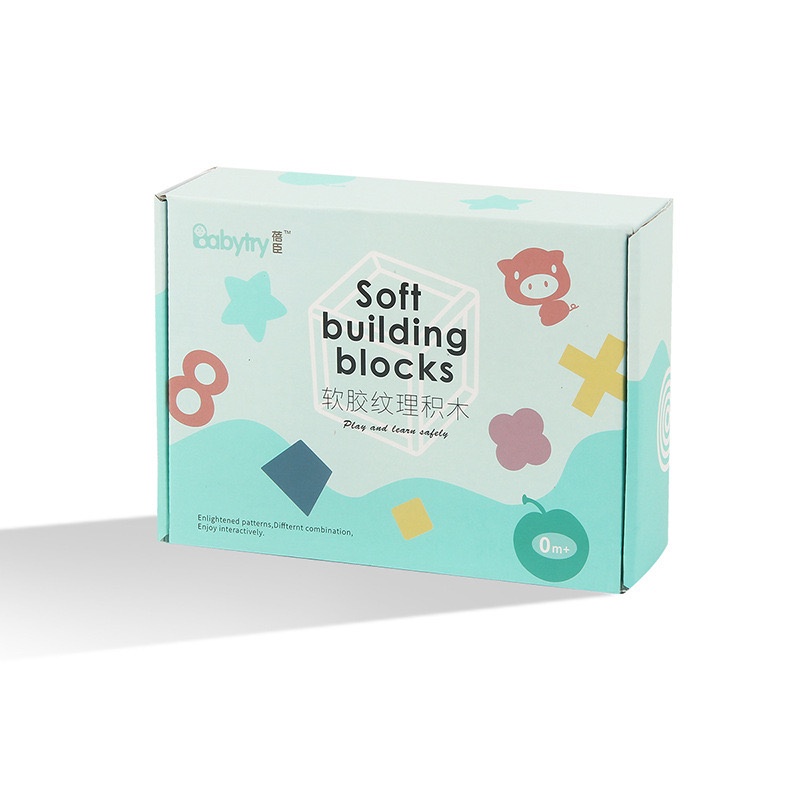 Mainan Balok Silikon silicone 12pcs Edukasi Bayi | soft building block cube silicone