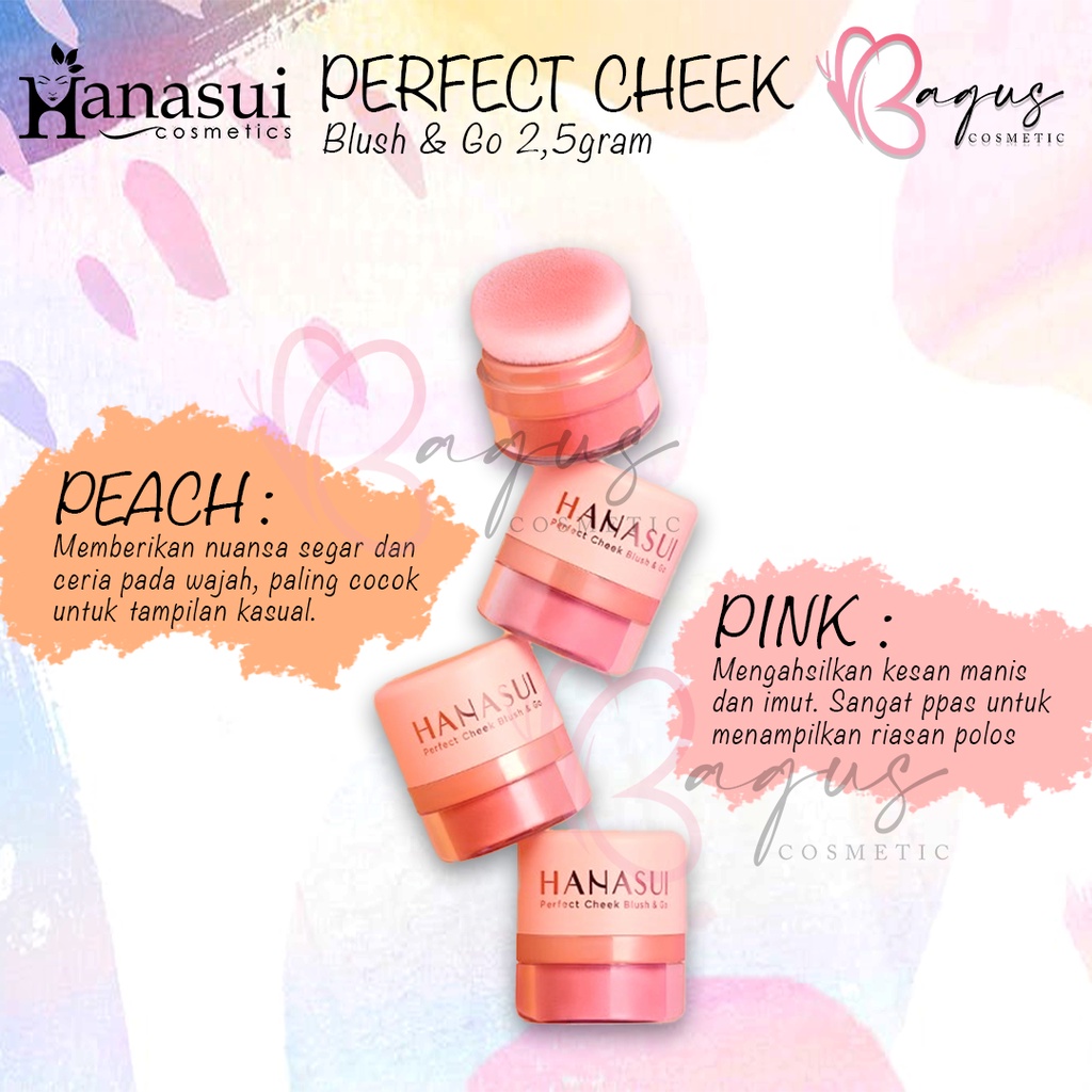 ⭐BAGUS⭐ HANASUI PERFECT CHEECK BLUSH &amp; GO 2,5GR | Powder Blush On | Perona Wajah