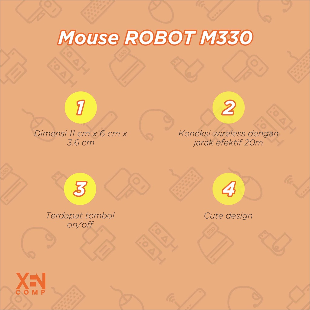 Mouse Wireless Robot M330 Stylish Silent Click Koala Hedgehog Character