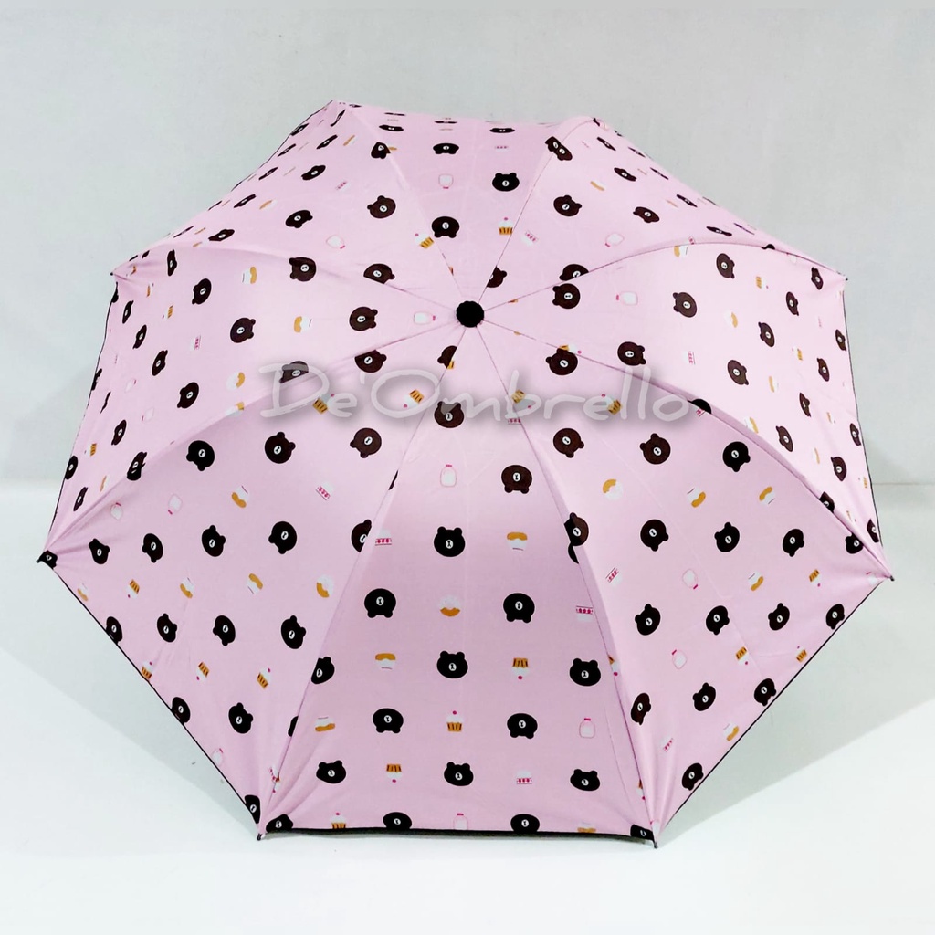 (473)Payung Lpt 4 Fancy Motif Brown &amp; Cake Anti UV PREMIUM QUALITY