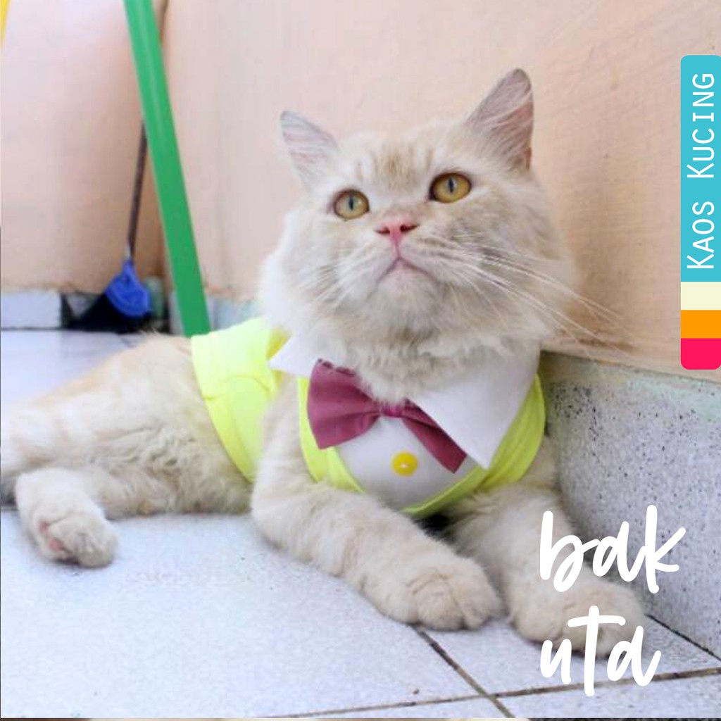 Kaos tuxedo yellowist untuk kucing dan anjing / baju kucing keren / baju kucing pesta size S M L XL