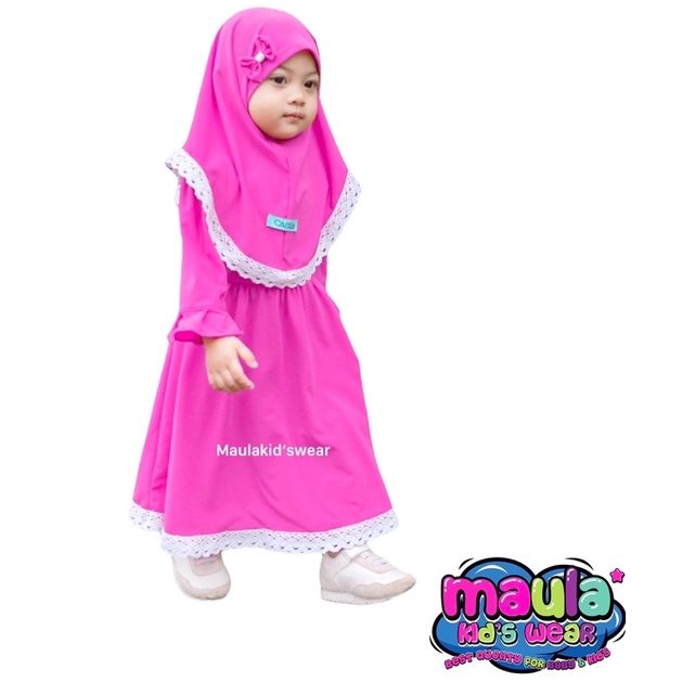 Gamis bayi newborn  - 18 bulan / Gamis anak perempuan  free jilbab murah / gamis pita Zahra murah