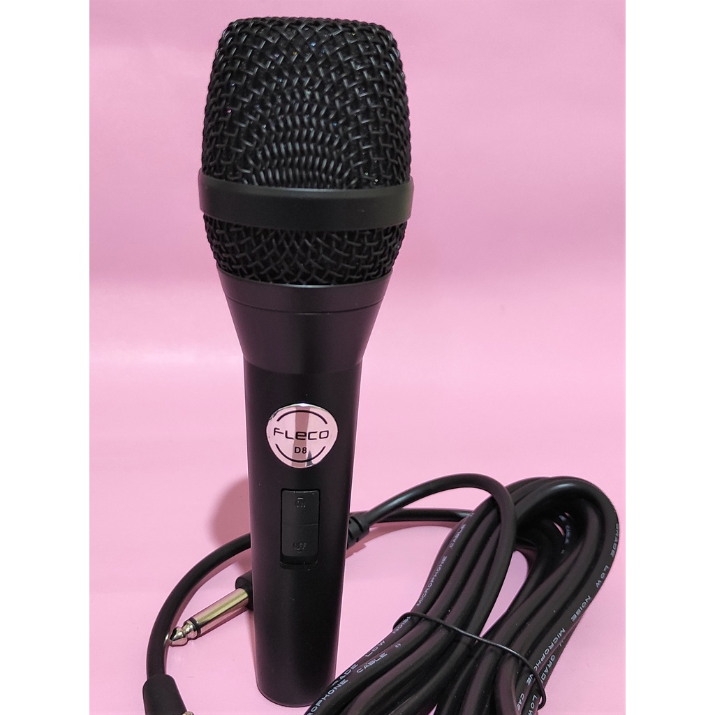 Mic Microphone Professional Kabel Fleco D8 Mic Karaoke Original