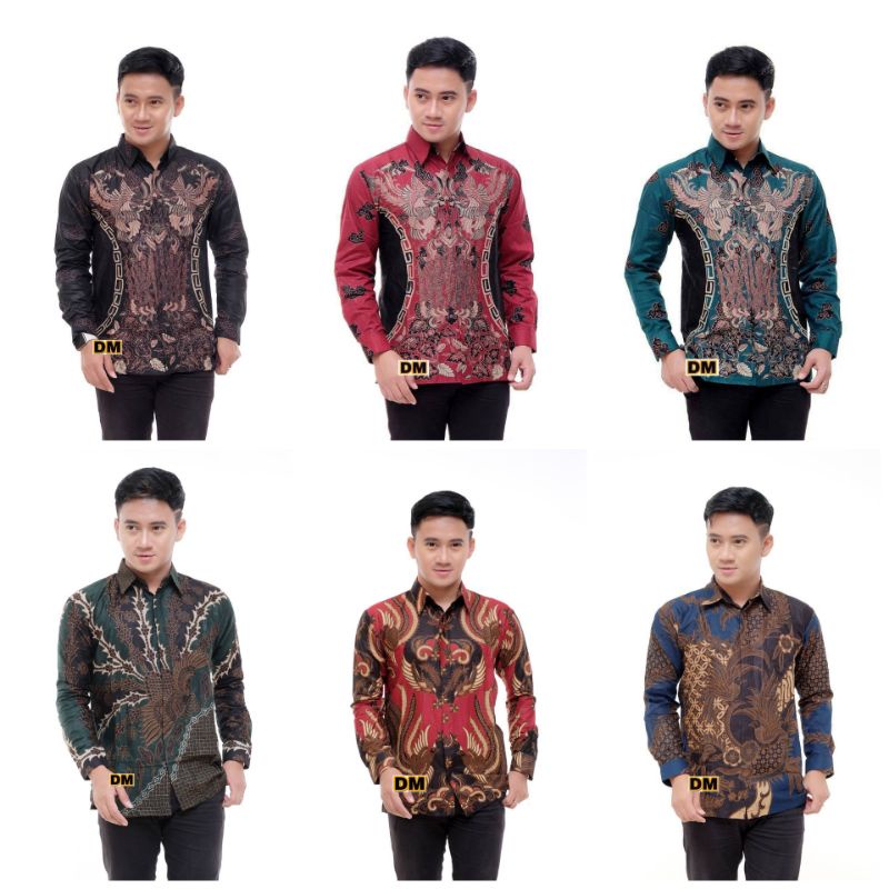 ATASAN BATIK PRIA LENGAN PANJANG KENONGO HEM PADI PEKALONGAN M L XL