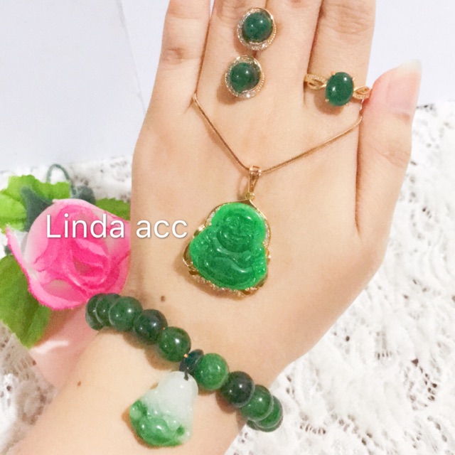 set budha permata giok liontin budha giok asli 88