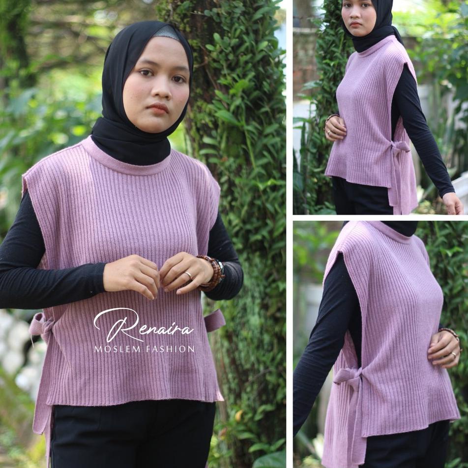 ➴ Vest Rompi Rajut Tali Samping ◘