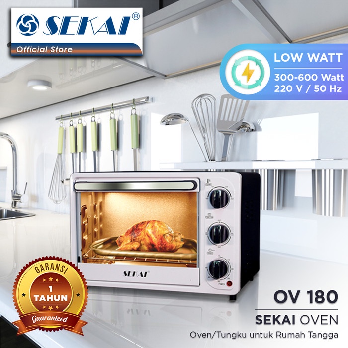 SEKAI Oven Listrik 18 Liter OV180 Electric Oven Low Watt OV-180