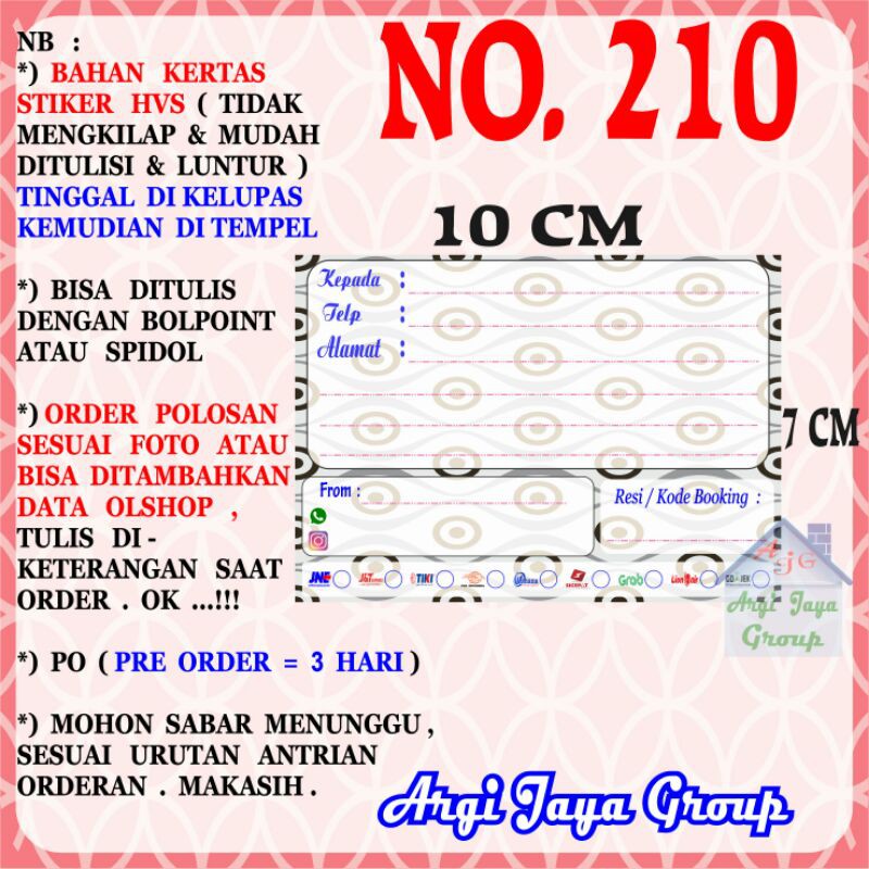 

Stiker HVS - Stiker Pengiriman - Sticker Alamat Olshop Murah Nomer 210-10x7cm