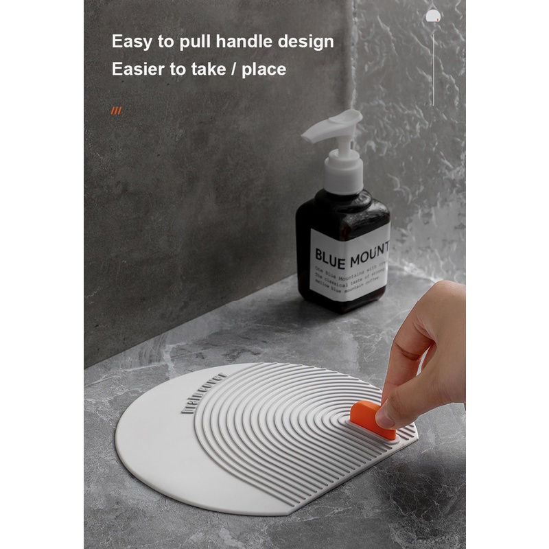 ღ Menebal Air Penguncian Silikon Floor Drain dengan Pegangan Deodoran Pad Wastafel Dapur Saringan Toilet Pad Kamar Mandi Anti Bau