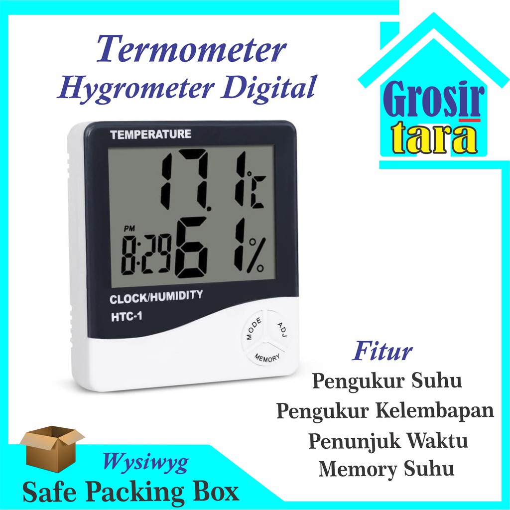 Hygrometer Termometer Ruangan Digital Jam Thermometer Indoor Outdoor