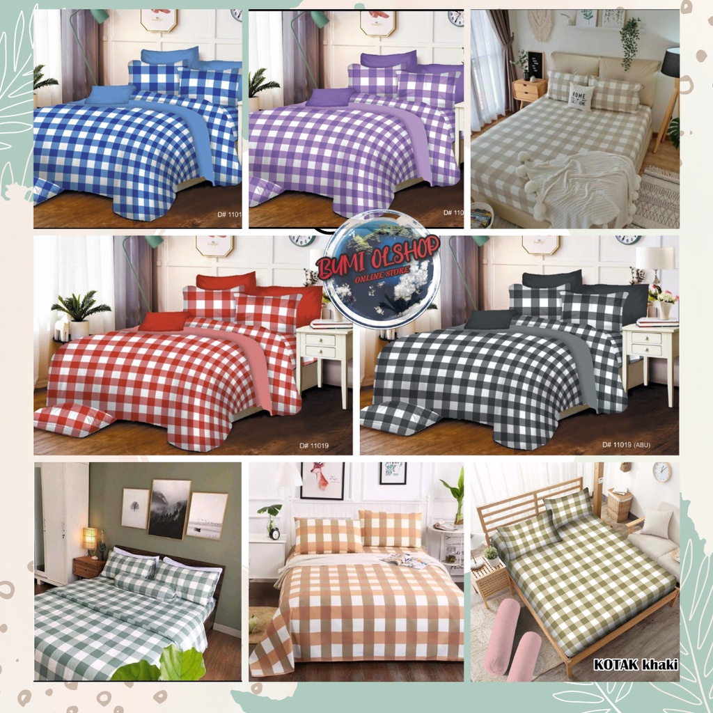 SPREI HOMEMADE  KOTAK AESTHETIC UK SIZE 180X200 MOTIF KARAKTER// SPREI KATUN UK SIZE 120X200 MURAH B
