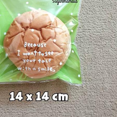 

♗ Plastik Roti Cookies Kue Fancy Packaging ukuran14x14 1pak isi 50 pcs ✸