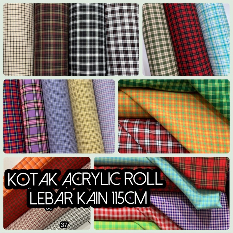 Kain Kotak Kotak Acrylic 1 Roll