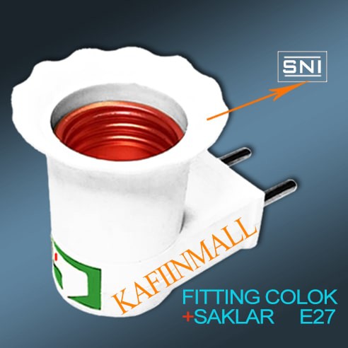 Fitting colok dan saklar putih/fitting E27/Fitting saklar