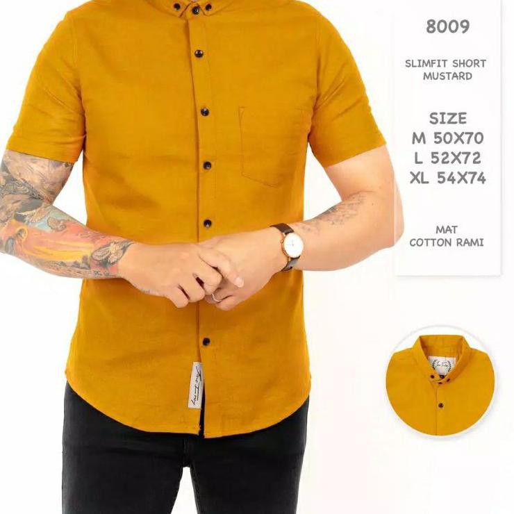 ○ Kemeja Panjang Pria Mustard ➲