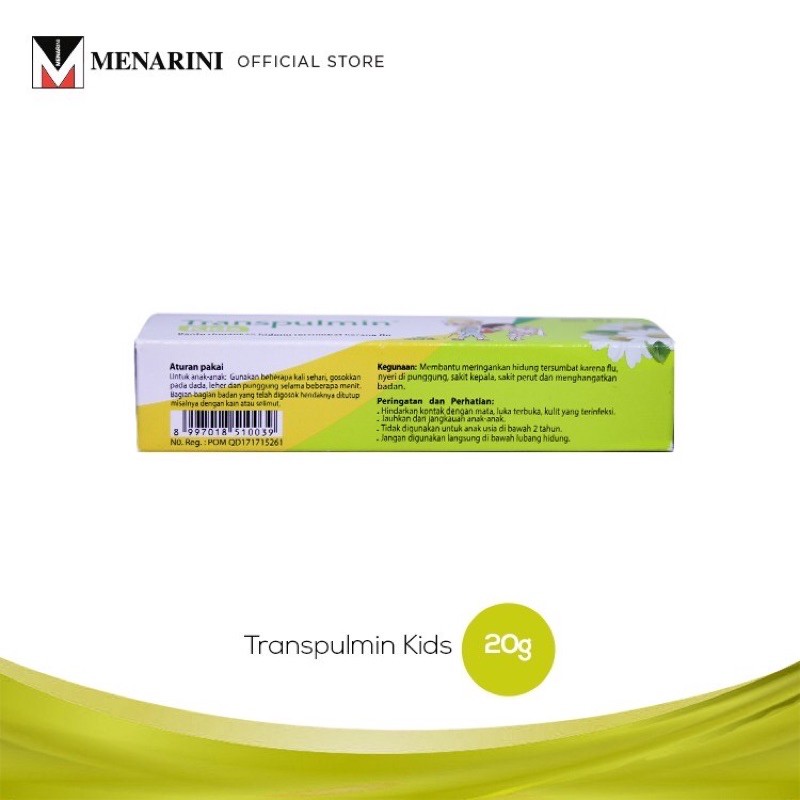 Transpulmin Kids 10gr 20gr - Balsam Anak - Calming Rub Kids - Balsem Anak Pilek Demam Hidung Tersumbat